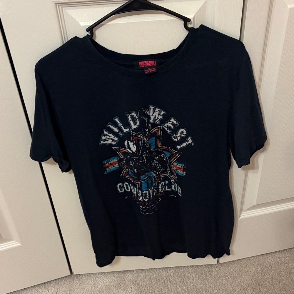 Rock & Roll Cowgirl Navy Wild West Tee